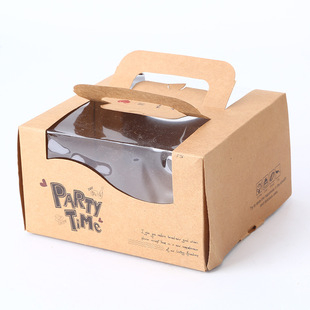 迷你6寸烘焙包装 手提袋 芝士蛋糕盒 食品点心盒 蛋糕牛皮纸盒