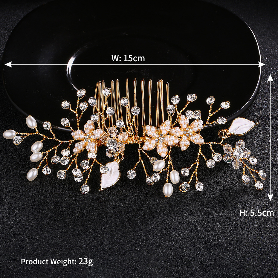 Bride Ornament Hot Sale in Europe and America Wedding Hair Comb Wedding Dress Photo Accessories Pearl Hair Comb Wedding Updo Hair Accessories