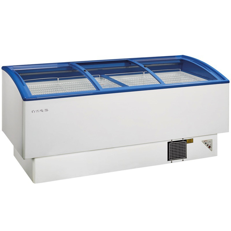 岛柜白雪冷柜tcd2000h弧形玻璃冷冻展示柜海鲜冷藏柜保鲜冷