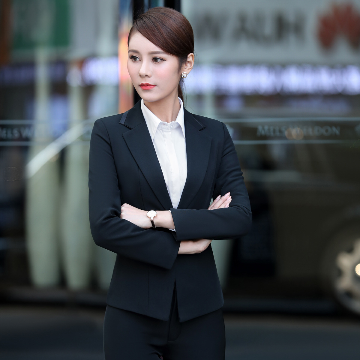 2021秋新款职业套装女白领销售职场工作服长袖西装女行政办公正装