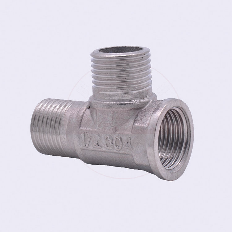 sus304钢4分三通弯头加厚直接头三外丝补芯外对丝热水器水管配件