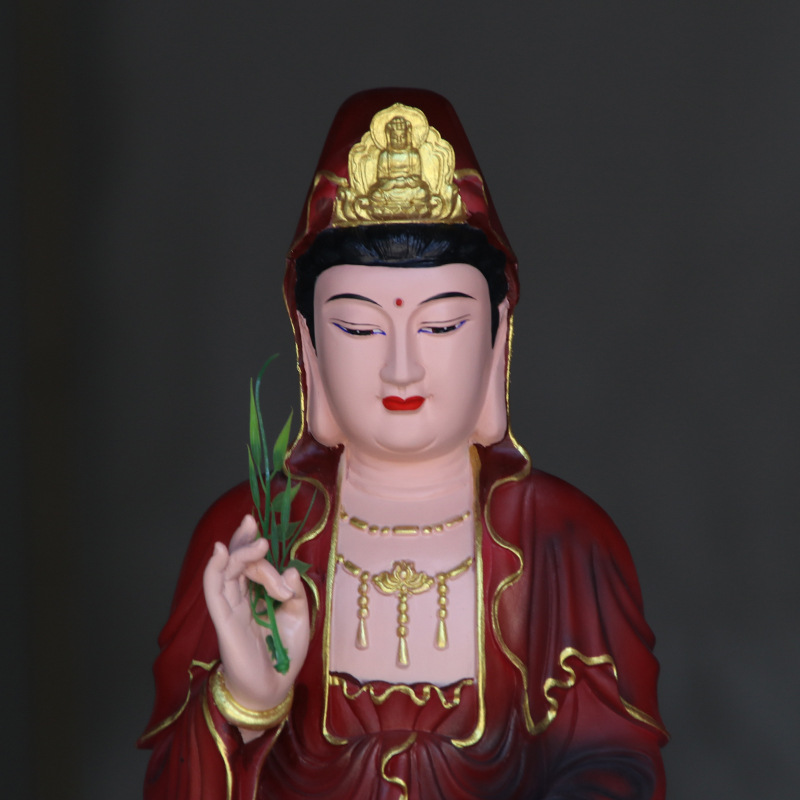 新款精品树脂佛像 16寸坐莲佛祖 38厘米白衣释迦摩尼佛 观音娘娘