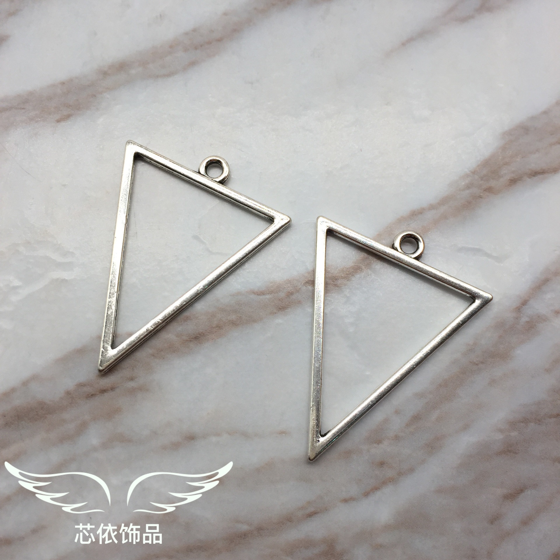 diy韩版饰品配件 韩国古银合金三角形 空心几何三角