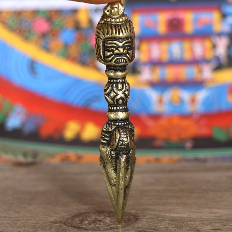 佛事法会用品批发尼泊尔手工金刚降魔杵黄铜法器金刚橛普巴金刚杵