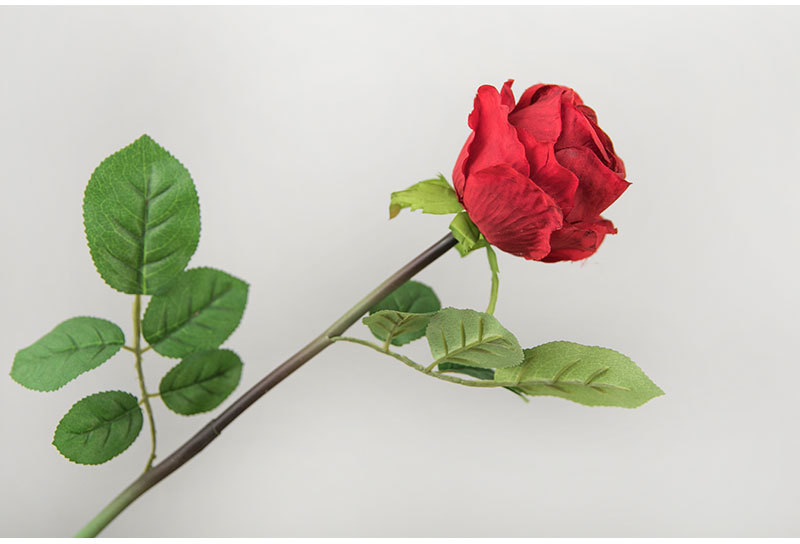 仿真情人节玫瑰花 仿真欧式单枝复古玫瑰 客厅家居假花仿真花