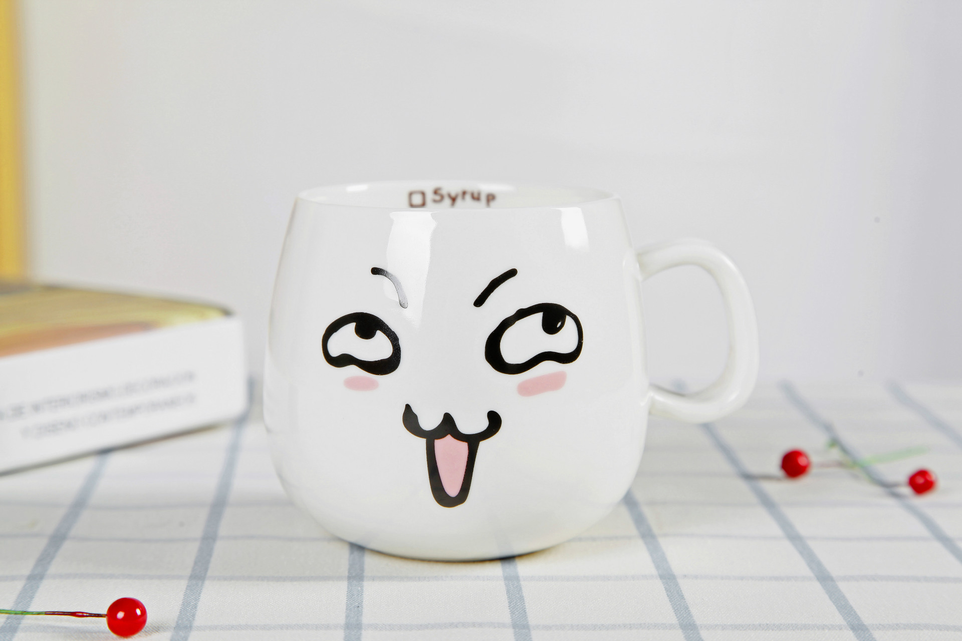 可爱表情陶瓷水杯|笑脸陶瓷杯|创意陶瓷水杯