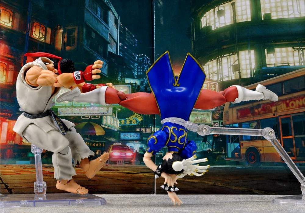 丫丫动漫 shf 街头霸王 街霸 v s隆 龙 ryu 格斗家 可动手办