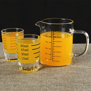 透明玻璃盎司杯 60ml加厚咖啡刻度量杯套装 酒吧调剂带刻度计量杯