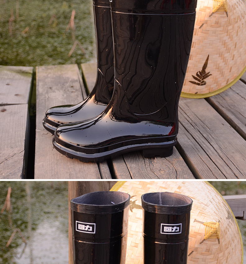 正品上海回力雨鞋 超高筒防滑耐腐雨靴男款长筒水鞋 雨鞋批发