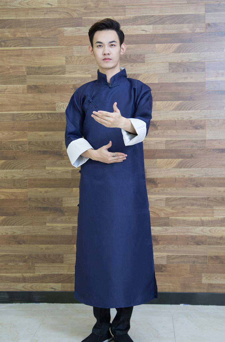 成人儿童相声服演出服相声大褂长衫民国服装长袍麻褂快板服评书服