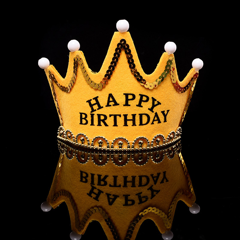 儿童生日快乐派对装饰用品创意王子公主发光皇冠帽子特价包邮-阿里巴