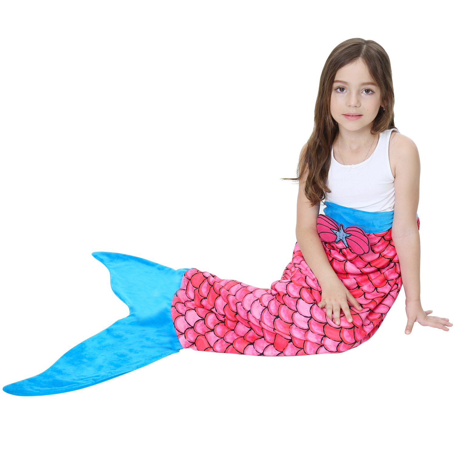 2020新款外贸女童男童美人鱼尾巴毯子睡袋儿童美人鱼睡袋毛毯