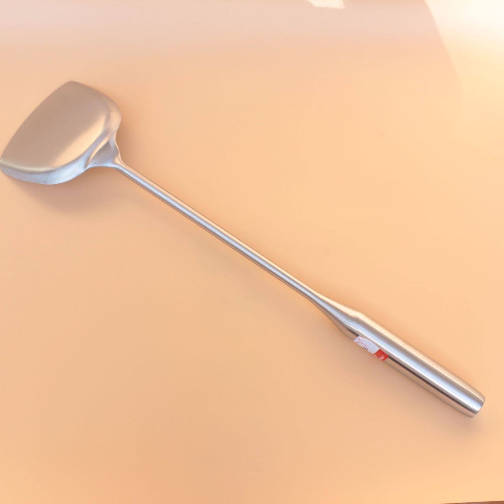 5厘砂光炒勺不锈钢厨师勺 厨师铲无磁钢柄砂光烹饪勺铲 大炒勺