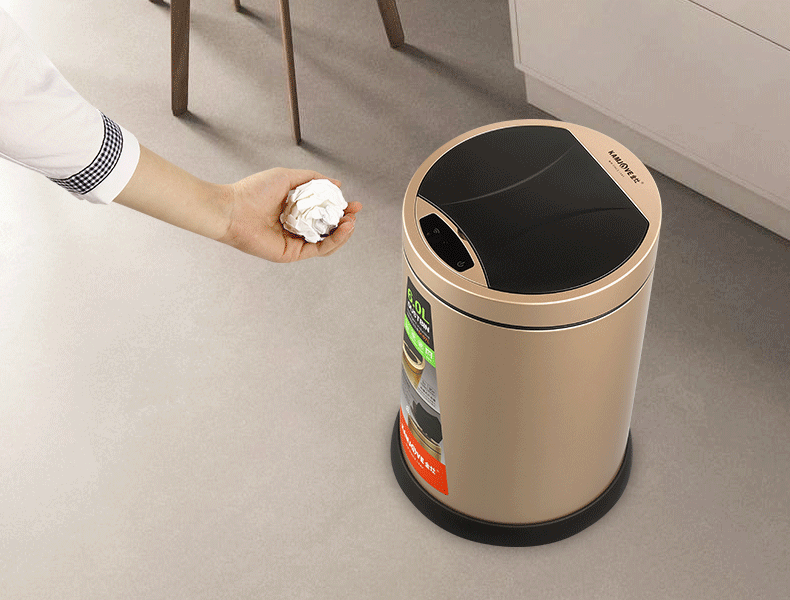 垃圾桶-kamjove/金灶 d-07l茶具智能家庭生活感应式带盖密闭自动卫生