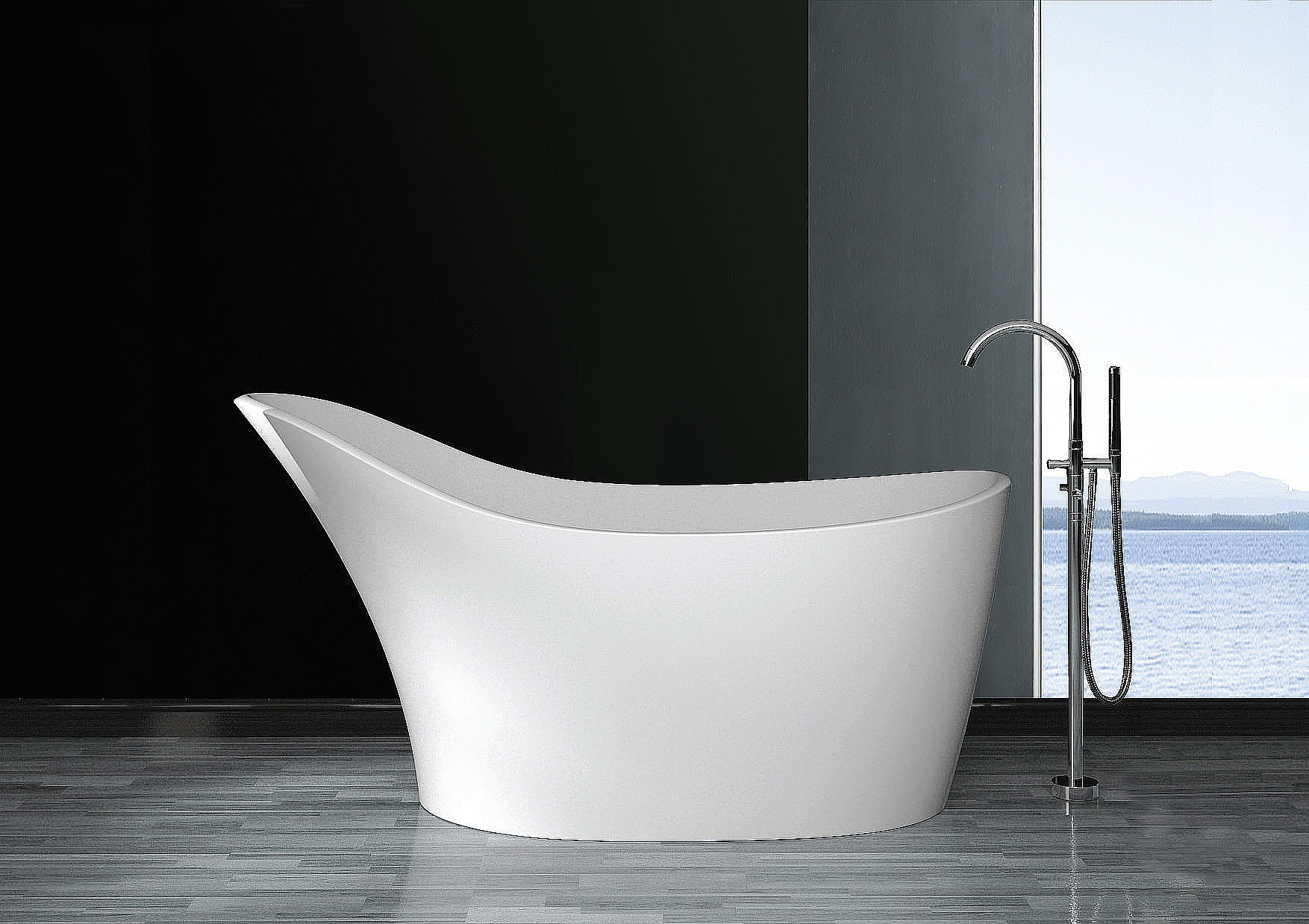 佛山奔祺定制高档酒店家用洗澡盆 人造石独立式浴缸简约浴盆批发