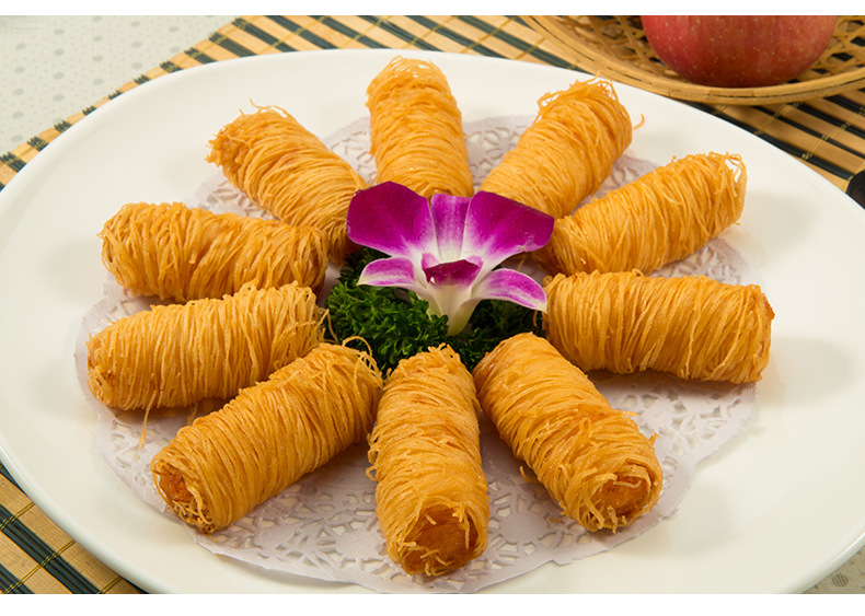 祥口福黄金面包丝500g金丝虾肉卷千丝万缕虾原料 冷冻半成品批发