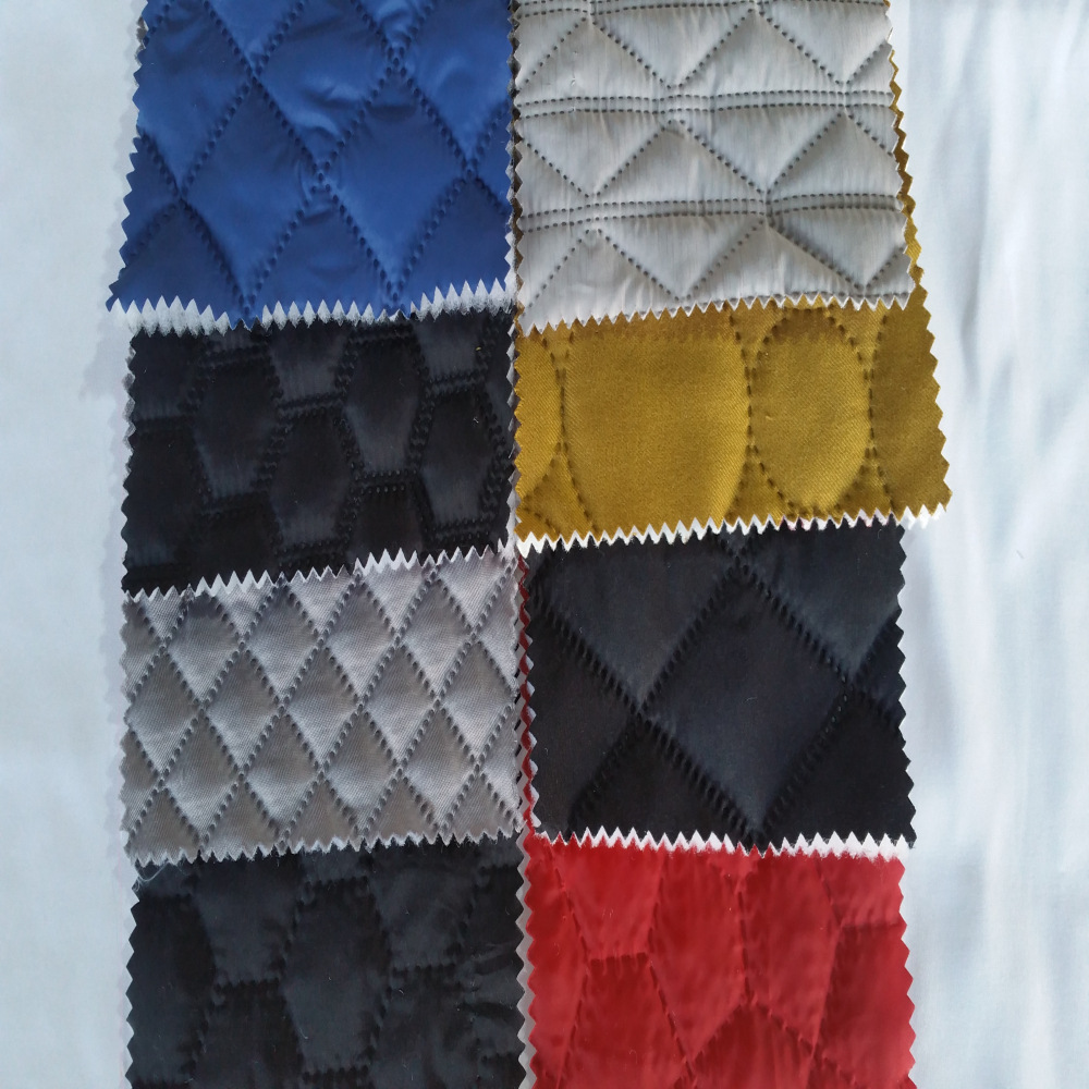 新款热销秋冬保温夹棉绗缝布超声波复合无线压棉面料