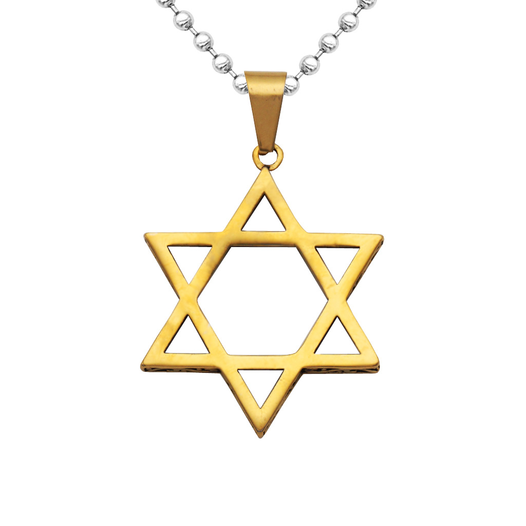 厂家直销 不锈钢压铸花边六芒星吊坠 钛钢项链 外贸热销 速卖货源