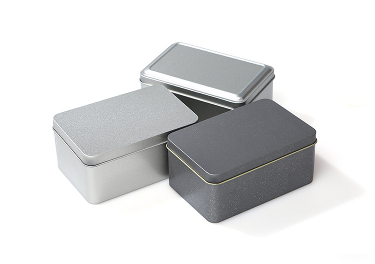 通用小号磨砂铁盒长方形 空白银色马口铁茶叶包装盒金属铁罐现货