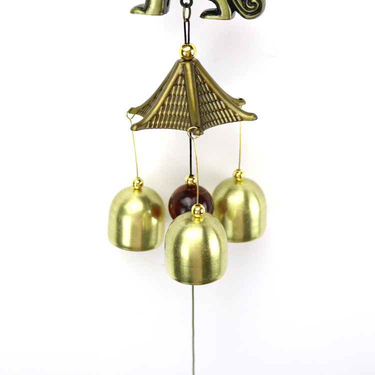 麒麟十二生肖风铃 复古金属铜风铃 立体门窗挂饰风铃