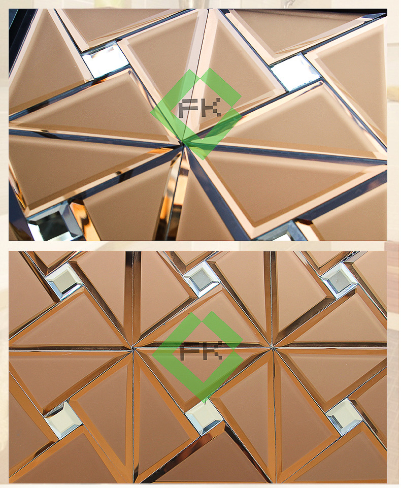 金色马赛克镜面艺术拼图水晶玻璃卫生间墙面瓷砖工艺玻璃背景墙