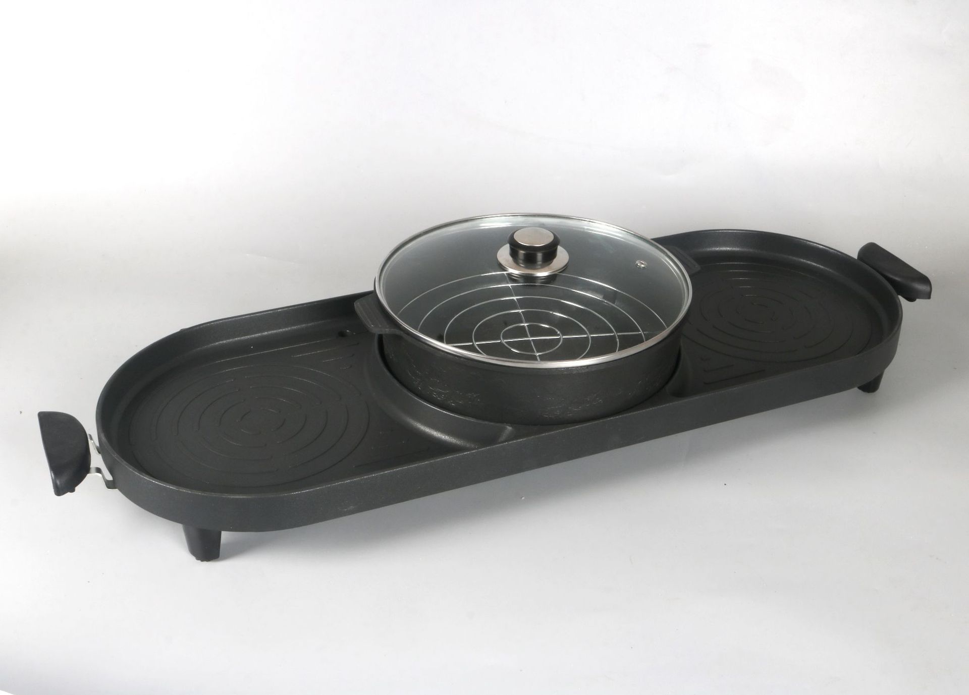 博馨烤肉盘电烤炉电烧烤炉家用电烤盘多功能涮烤火锅烧烤一体锅