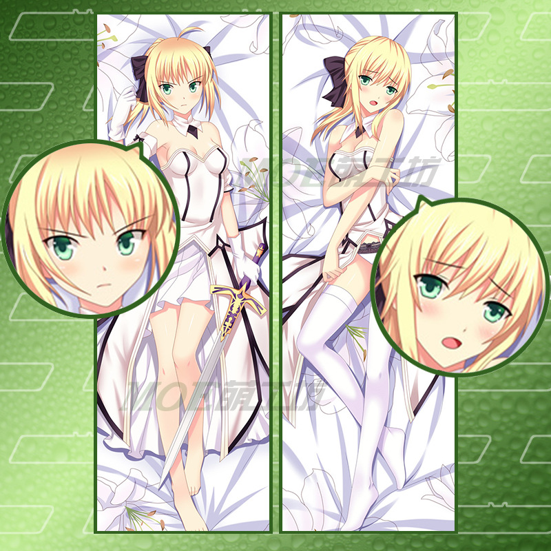 fate saber日本动漫双面等身宅男抱枕来图定制加工一件代发