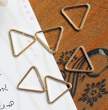 淘宝美国进口14k包金三角形开口吊坠diy配件开口闭口圈连接圈