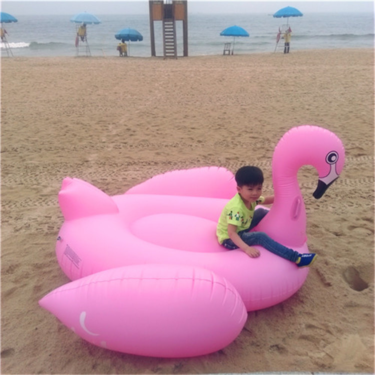 环保加厚190cm原粉色充气火烈鸟坐骑浮排女神专用极速充放气
