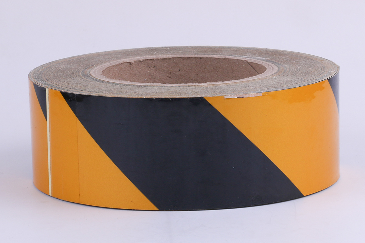 黄黑反光膜电杆防撞反光膜双色反光胶带交通安全反光警示夜光胶带