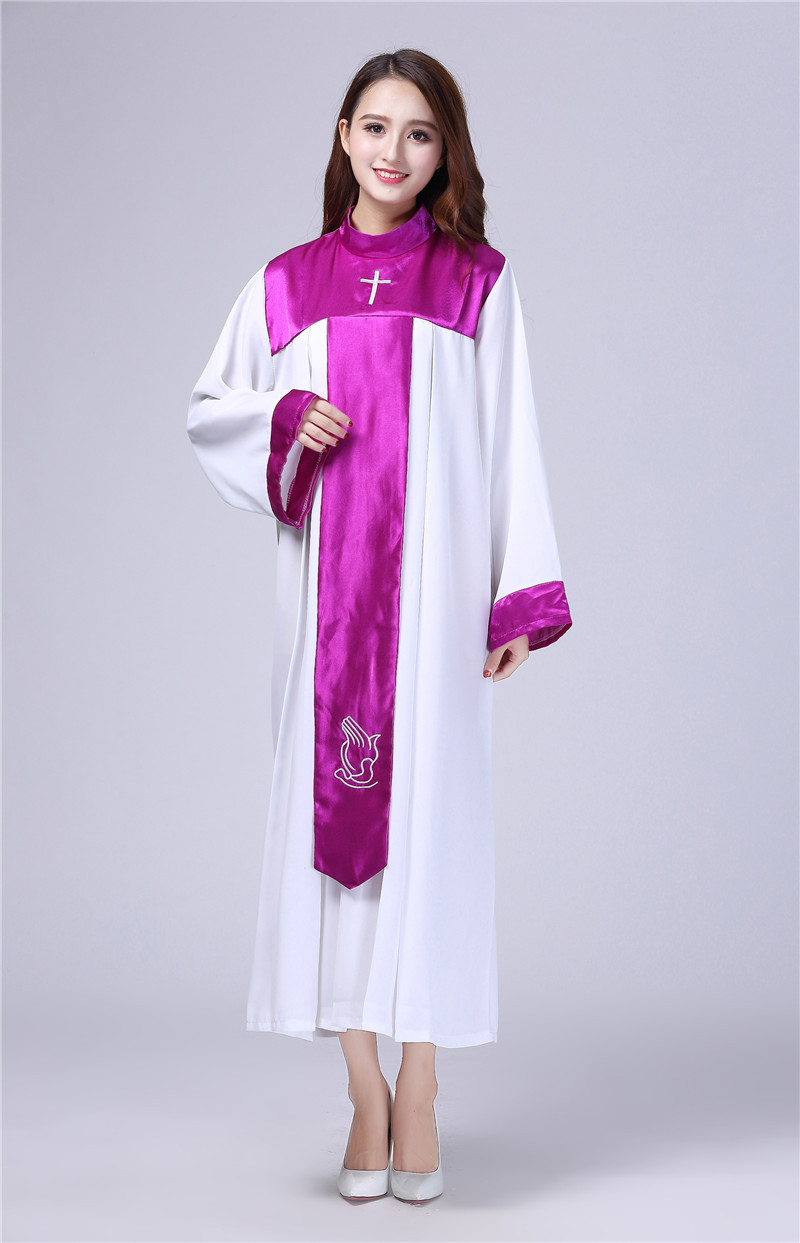 基督教牧师服装 圣诗服唱诗班圣衣 圣袍教会男女神父服装圣诞节