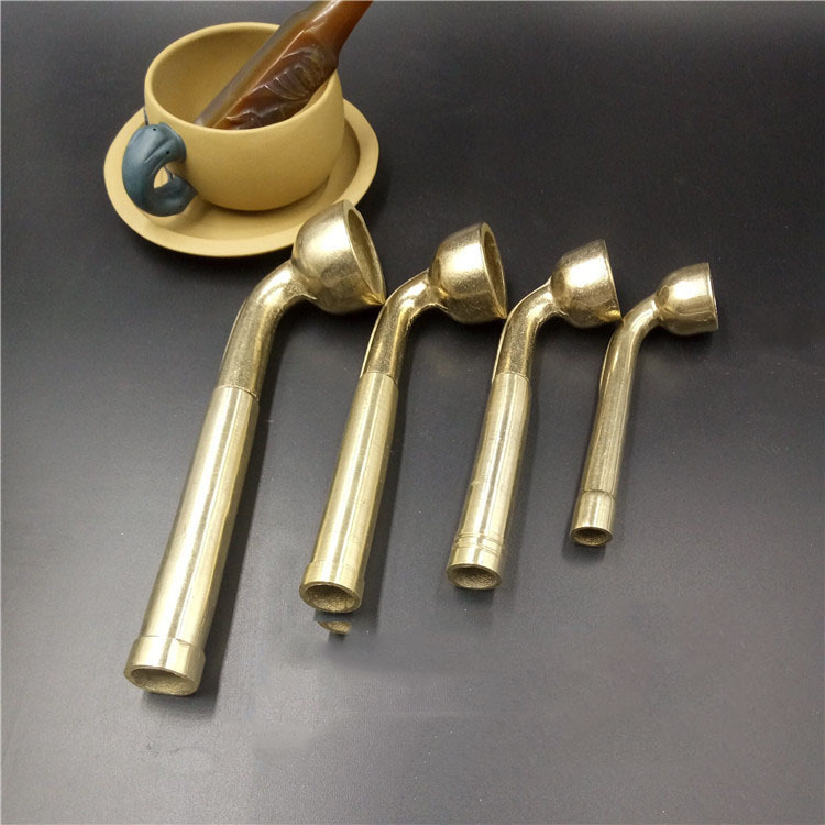 厂家批发老式旱烟袋黄铜长烟锅全铜旱烟烟锅 烟具丝烟斗配件