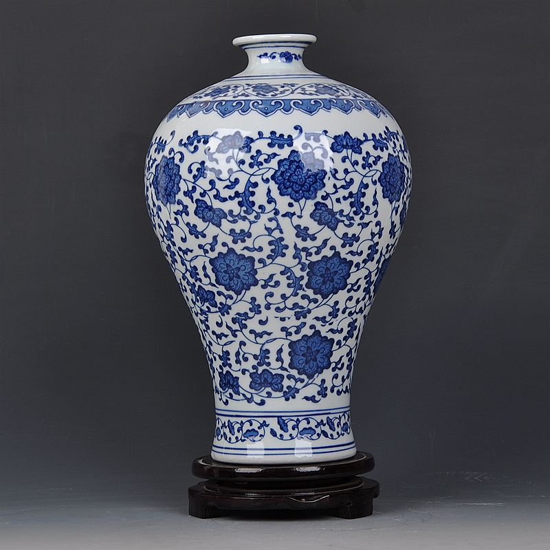 景德镇陶瓷器 现代时尚青花瓷花瓶装饰品工艺品家饰客厅摆件