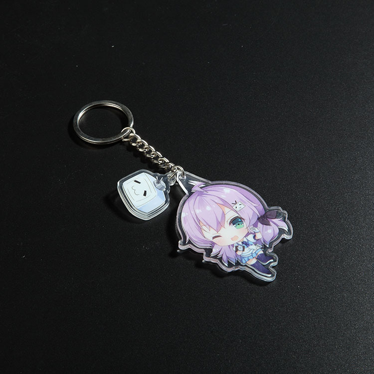 来图定制 亚克力彩印图案动漫人物 钥匙扣 钥匙饰品 手机挂饰