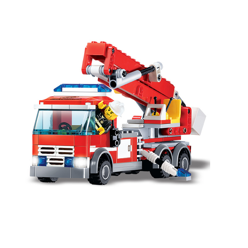 城市消防系列云梯车 模型积木玩具 男孩组装拼装塑料积木玩具