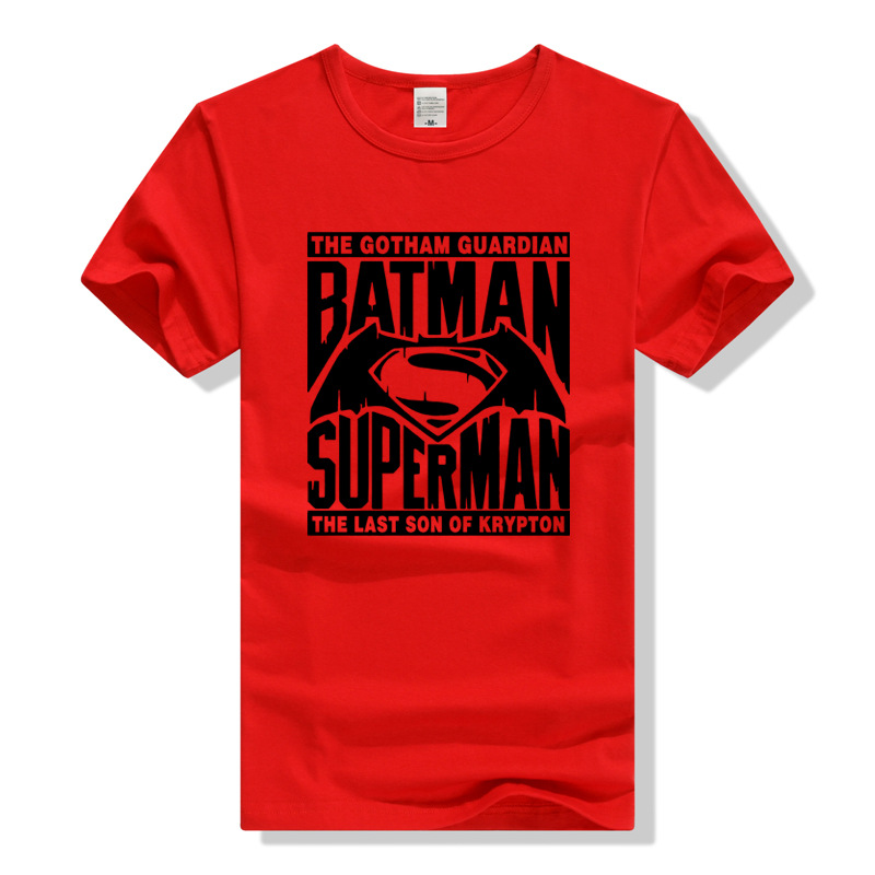 蝙蝠侠大战超人短袖t恤 正义黎明 batman superman t恤 男女款潮