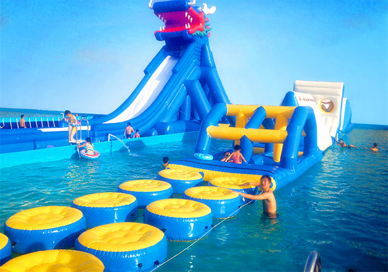 大型室外水上乐园组合儿童成人充气滑梯设备设施 玩具游乐园水池