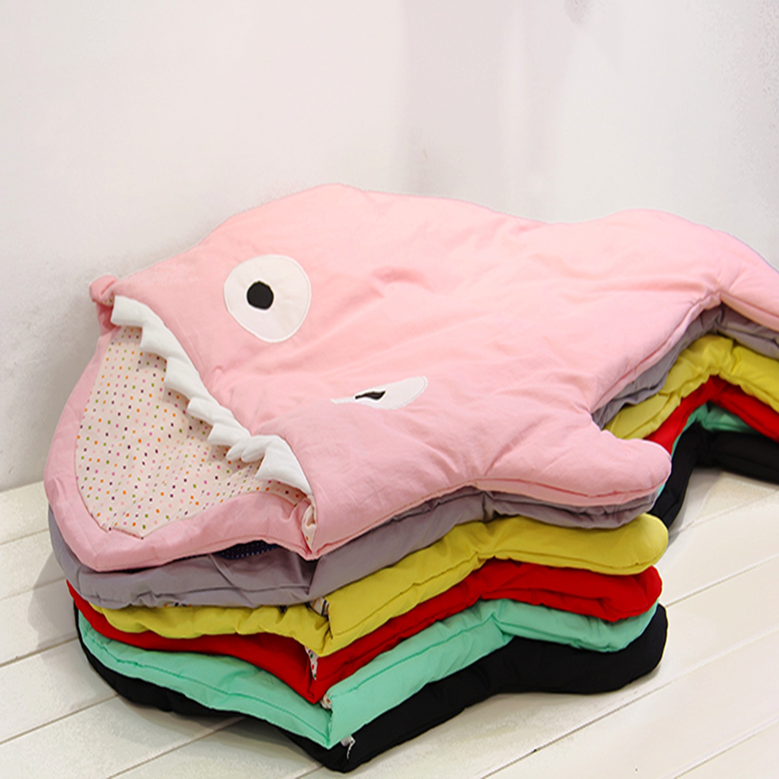 婴儿睡袋秋冬 2021新款加厚防踢被分腿睡袋 鲨鱼男女宝宝睡袋保暖