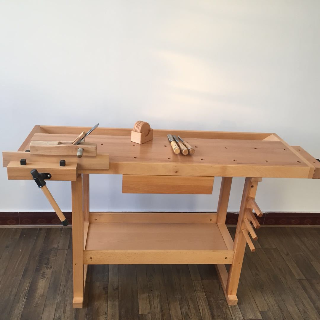 厂家直销家庭学校木工坊 实木木工桌工作台 环保榉木高端