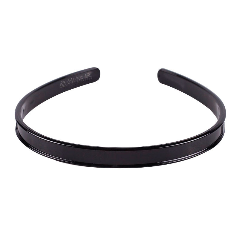 Zhuoming Women's Simple Diy Groove Headband Accessories 1cm New Spray Paint Black Coffee Environmental Protection New Material Headband Wholesale