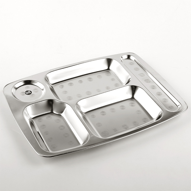 不锈钢快餐盘_不锈钢抛光快餐盘 食堂餐具 格大五格六格打 琛发