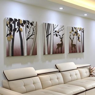 简约现代客厅餐厅装饰画厂家批发3d立体皮画浮雕画沙发背景墙挂画