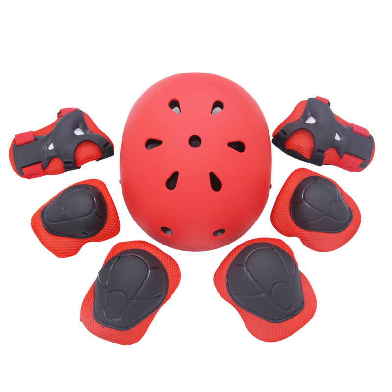 Children's Protective Gear Helmet Set Knee Pads Wrist Pads Elbow Pads Helmet Balance Car Swing Car Protective Gear Wholesale Agent