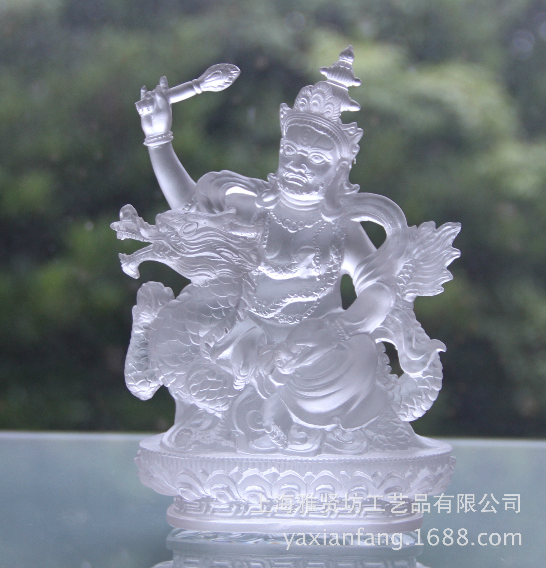 琉璃财神摆件白财神古法琉璃家居供奉摆件佛像