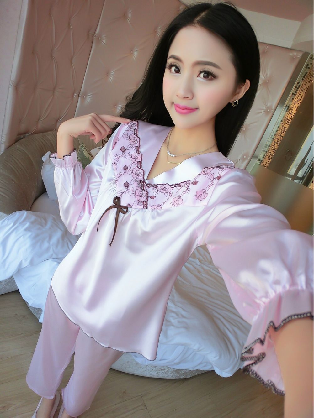 品牌厂家诚招代理春夏新款女士真丝丝绸睡衣