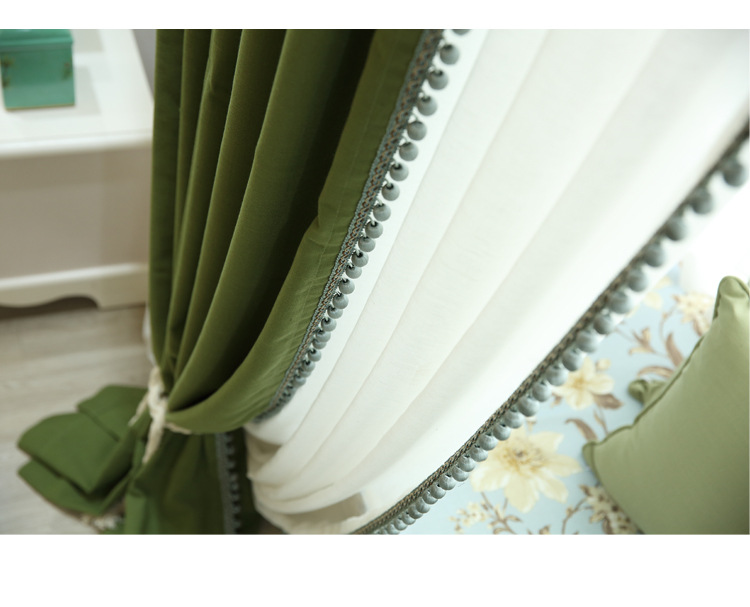 唯美轻奢复古简约美式客厅卧室纯色亚麻遮光窗帘布艺 窗帘布成品