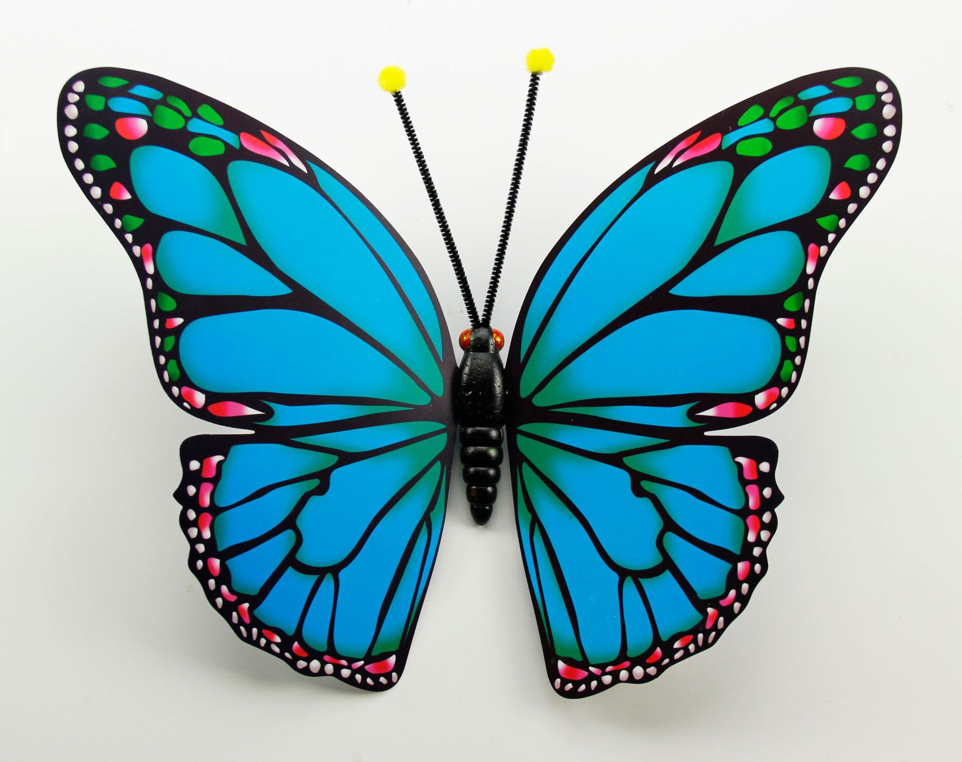 40cm单层仿真蝴蝶 工艺品装饰蝴蝶 塑料蝴蝶配件 pvc挂式蝴蝶玩具