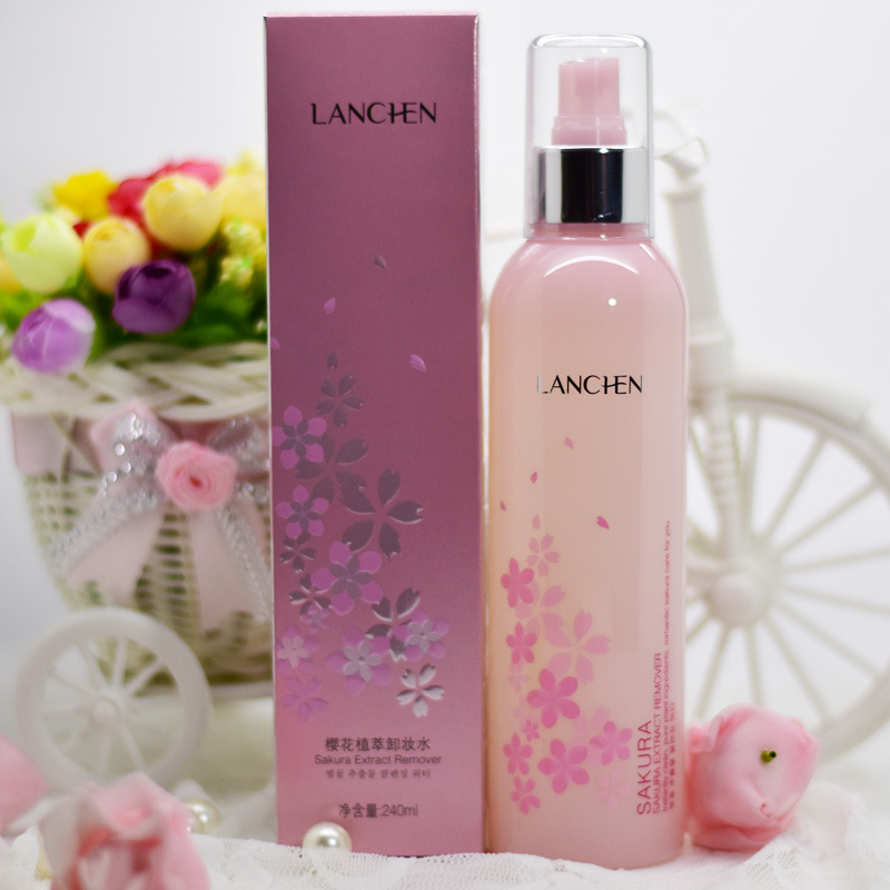 蓝秀樱花植萃卸妆水240ml脸部眼唇部温和卸妆喷雾