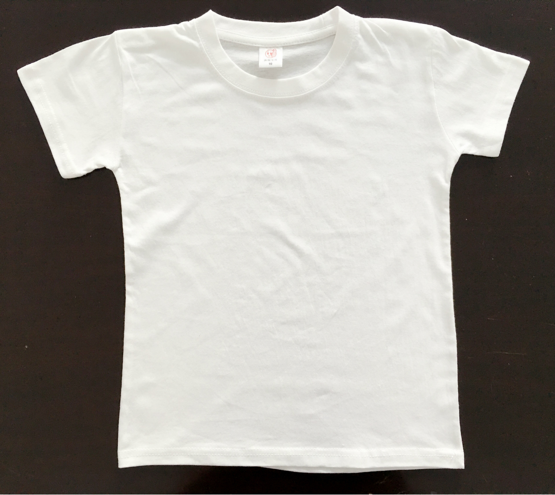 学校儿童纯白色纯棉圆领短袖空白t恤男童女童学生手绘画画