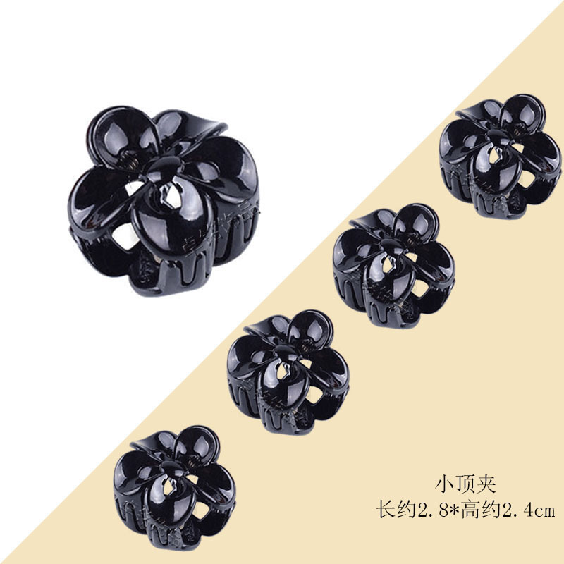 European Korean Style New Plum Blossom Barrettes Black Painted Plastic Small Jaw Clip Zhuo Ming Hair Accessories Bangs Top Clip 9446